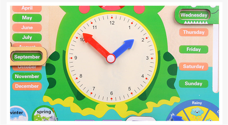 Montessori Wooden Weather & Time Learning Calendar – Educational Toy for Kids