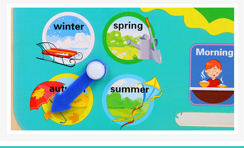 Montessori Wooden Weather & Time Learning Calendar – Educational Toy for Kids