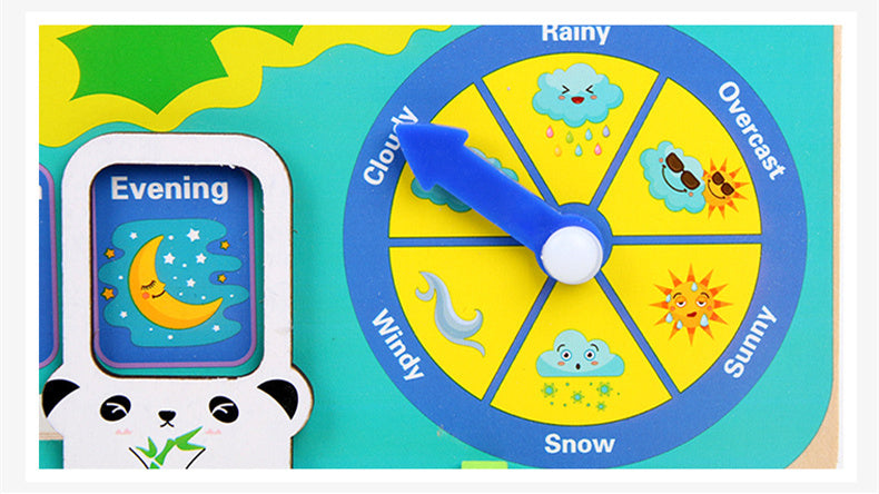 Montessori Wooden Weather & Time Learning Calendar – Educational Toy for Kids