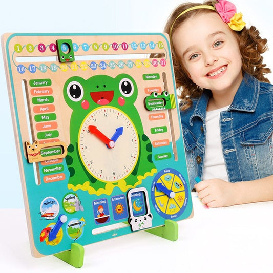 Montessori Wooden Weather & Time Learning Calendar – Educational Toy for Kids