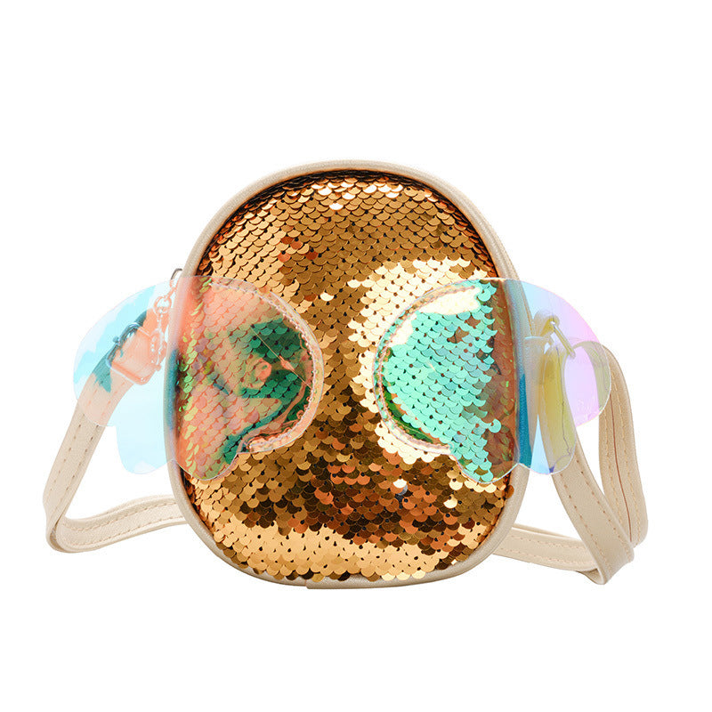 Children’s PU Crossbody Bag | Mini Shoulder Bag with Sequin Design