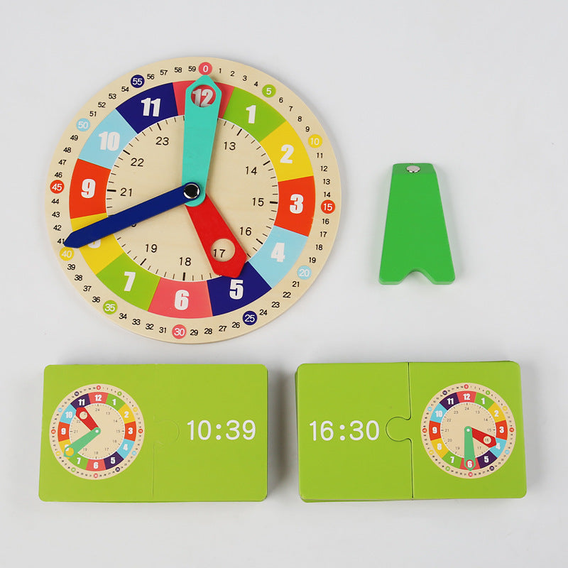 Montessori Wooden Learning Clock – Interactive Time-Telling Toy