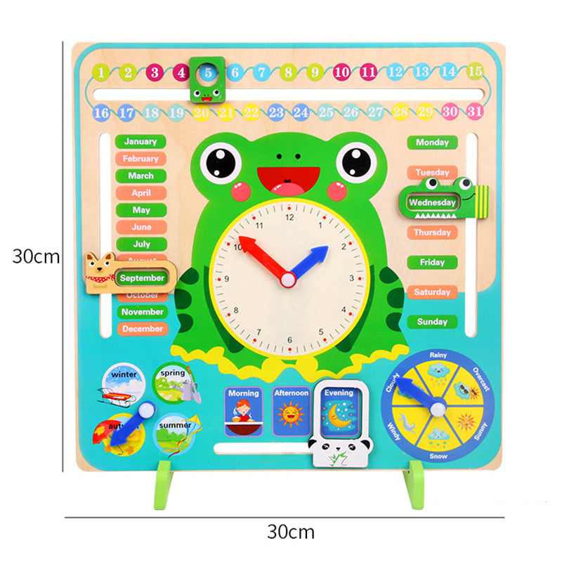 Montessori Wooden Weather & Time Learning Calendar – Educational Toy for Kids
