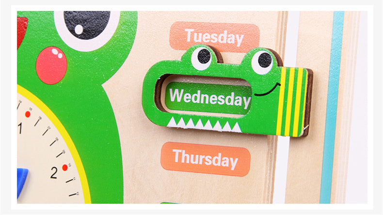Montessori Wooden Weather & Time Learning Calendar – Educational Toy for Kids