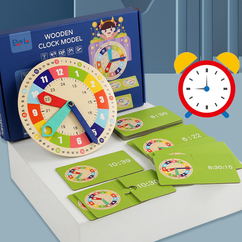 Montessori Wooden Learning Clock – Interactive Time-Telling Toy
