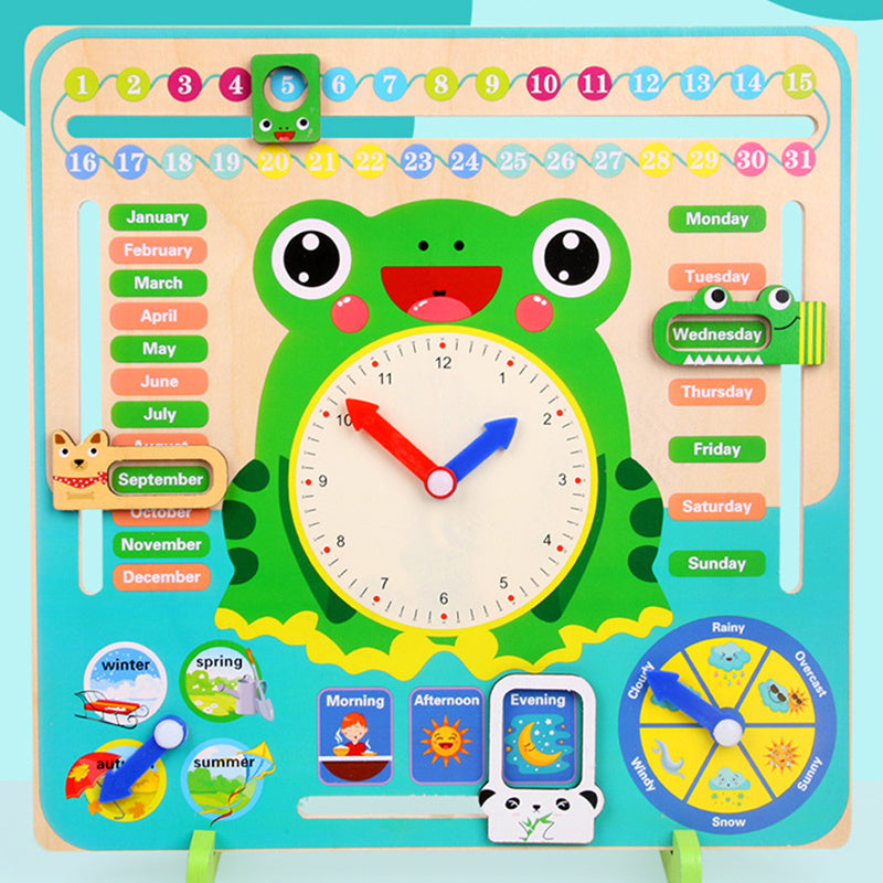 Montessori Wooden Weather & Time Learning Calendar – Educational Toy for Kids