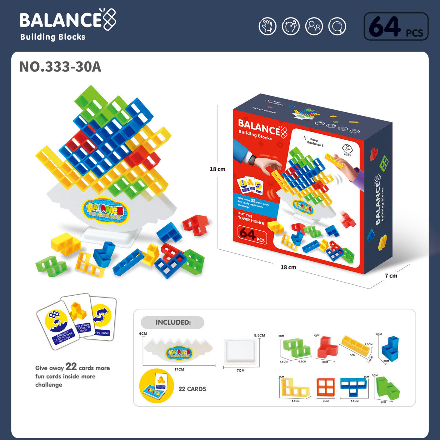 Balance Stacking Board Game – Tower Block Toy for Kids & Therapists