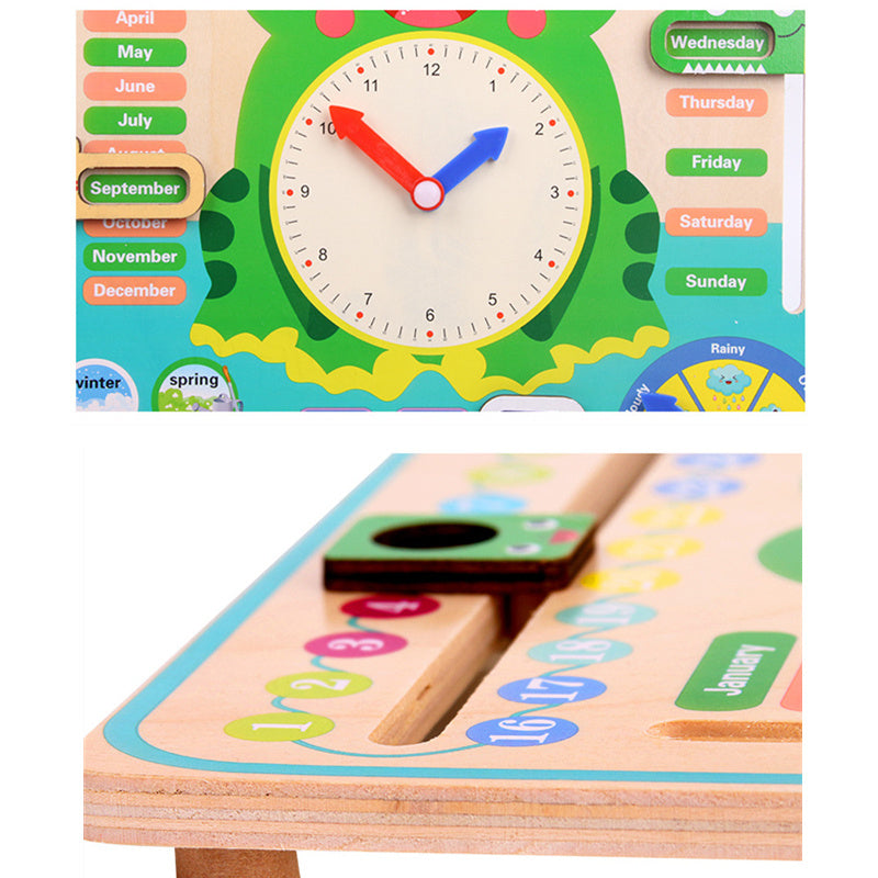 Montessori Wooden Weather & Time Learning Calendar – Educational Toy for Kids