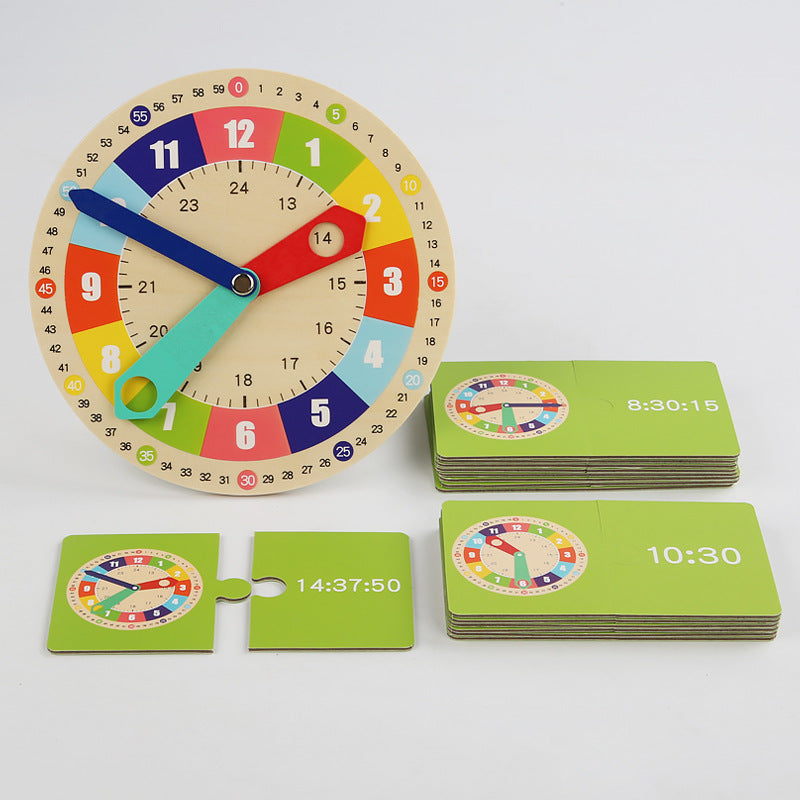 Montessori Wooden Learning Clock – Interactive Time-Telling Toy