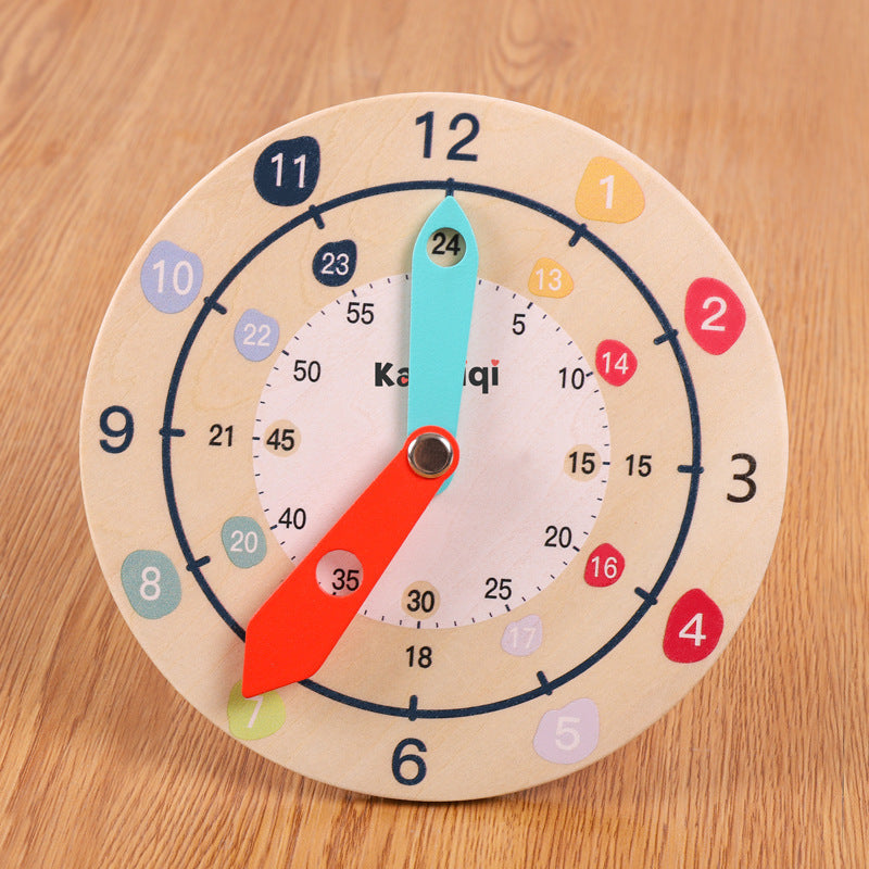 Montessori Wooden Learning Clock – Interactive Time-Telling Toy