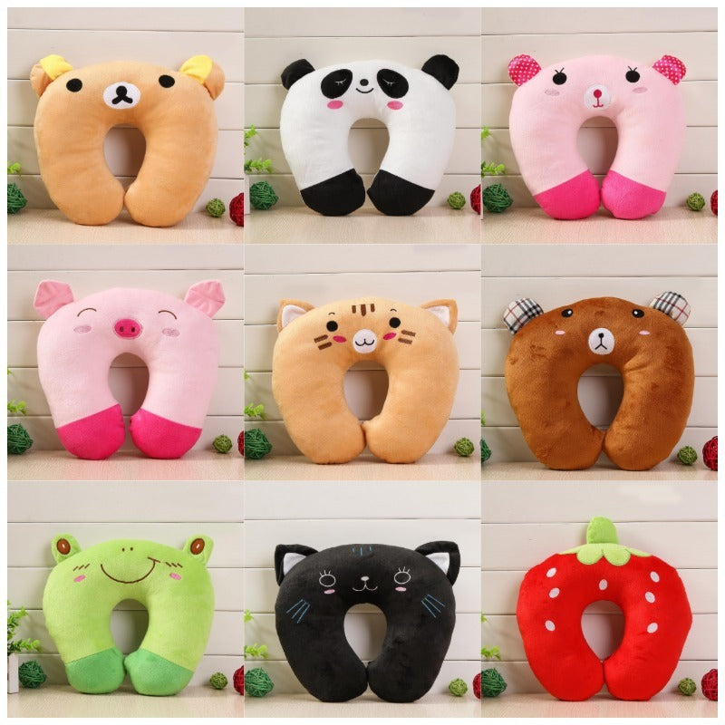 Cartoon U-Shaped Travel Neck Pillow | Soft Plush Office & Travel Pillow