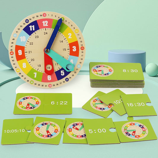 Montessori Wooden Learning Clock – Interactive Time-Telling Toy