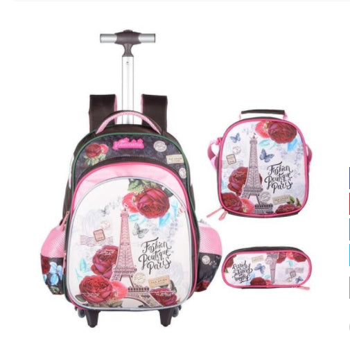 3-Piece Trolley Backpack Set for Kids | Waterproof & Durable School Bags