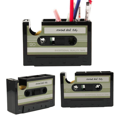 Cassette Tape Dispenser Pen Holder Vase Pencil Pot