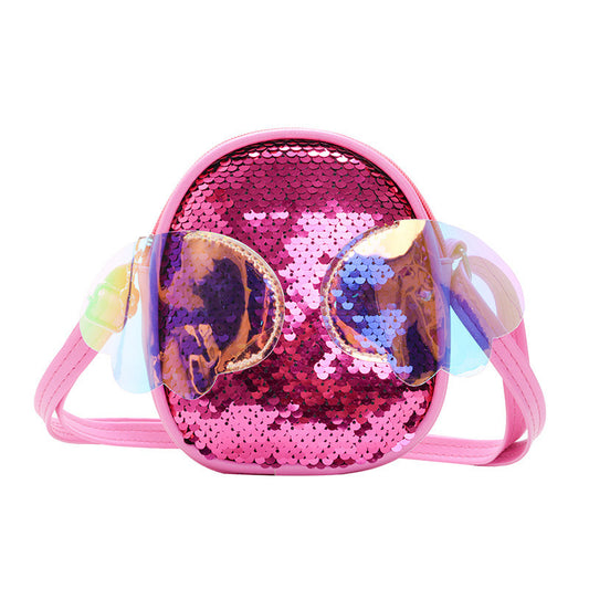 Children’s PU Crossbody Bag | Mini Shoulder Bag with Sequin Design