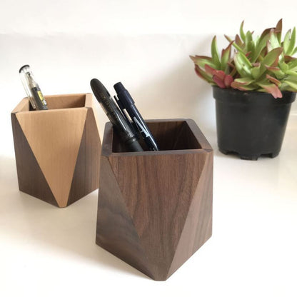 Wooden Pen Holder | Desk Storage Box for Office & Home Organization