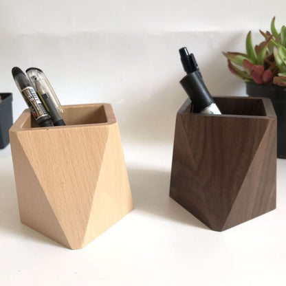 Wooden Pen Holder | Desk Storage Box for Office & Home Organization