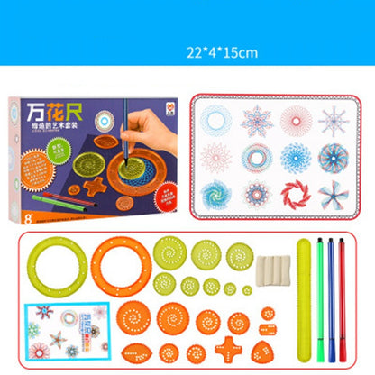 Children's Art Painting Template Ruler Wanhua Ruler Teaching Stationery Drawing Floor Large Graffiti Set