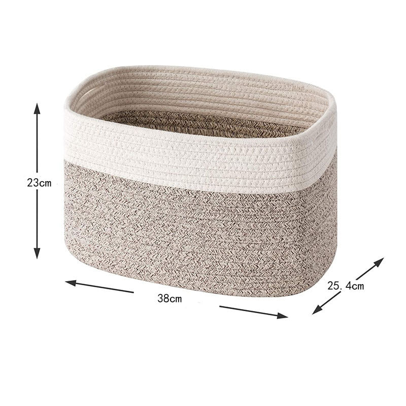 Cotton Rope Storage Basket Snack Rectangular Storage Basket Sundries Storage Basket Organizing Basket Storage Basket Desktop Storage