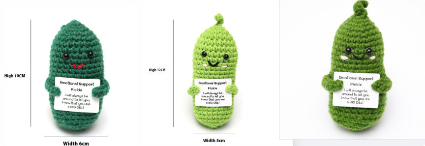 Handmade Wool Crochet Plush Set | Positive Energy Penguin & Fruit