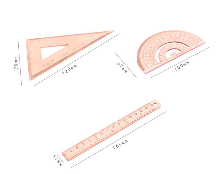 Premium Stainless Steel Geometry Ruler Set | Protractor, Triangle, Straightedge