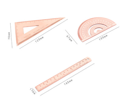 Premium Stainless Steel Geometry Ruler Set | Protractor, Triangle, Straightedge