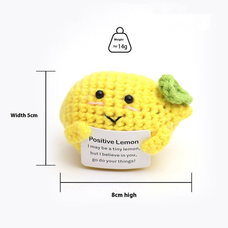 Handmade Wool Crochet Plush Set | Positive Energy Penguin & Fruit