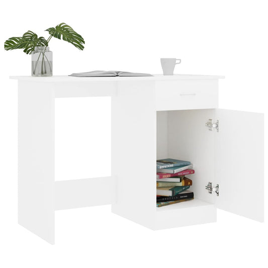 vidaXL Desk White 100x50x76 cm Engineered Wood