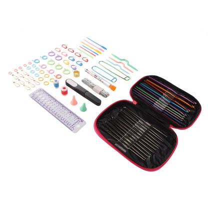 100Pcs Crochet Hooks Set Crochet Kit with Storage Case Ergonomic Crochet Hooks DIY Hand Knitting Craft Art Tools for Beginners