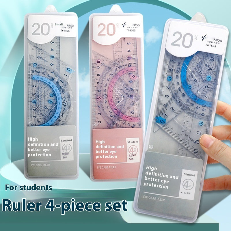 Youpai Ruler Sets Transparent Acrylic Drawing Four-piece Square Protractor