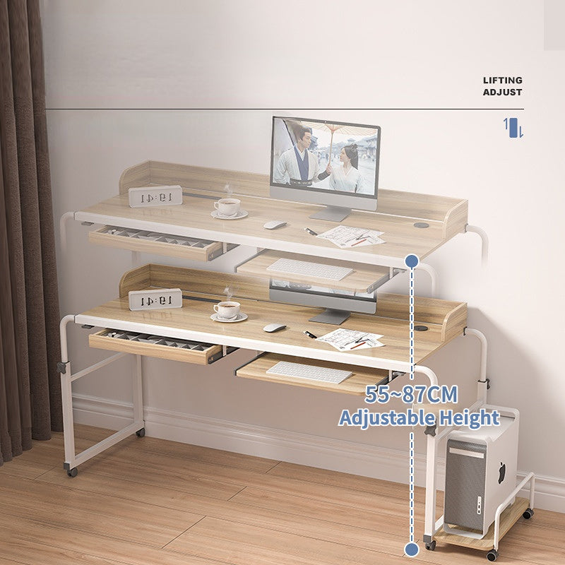 Over-Bed Study Desk | Adjustable Computer Workstation with Rolling Sections