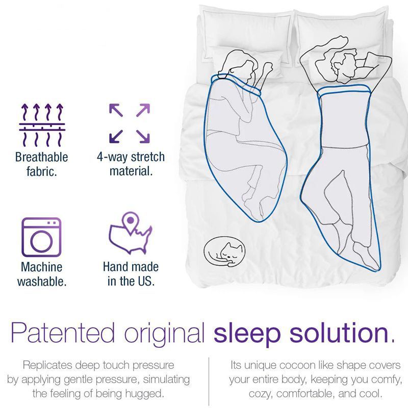 Cooling Sleep Aid Sleeping Bag | Sensory Compression Blanket for Deep Sleep