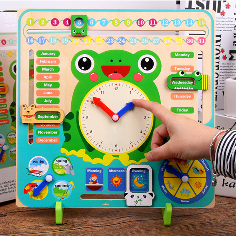 Montessori Wooden Weather & Time Learning Calendar – Educational Toy for Kids