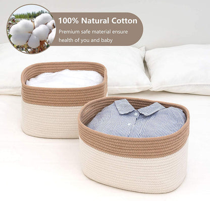 Cotton Rope Storage Basket Snack Rectangular Storage Basket Sundries Storage Basket Organizing Basket Storage Basket Desktop Storage