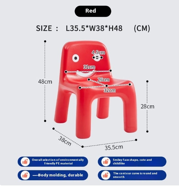 Children’s Learning Chair | Ergonomic Plastic Study Chair with Backrest