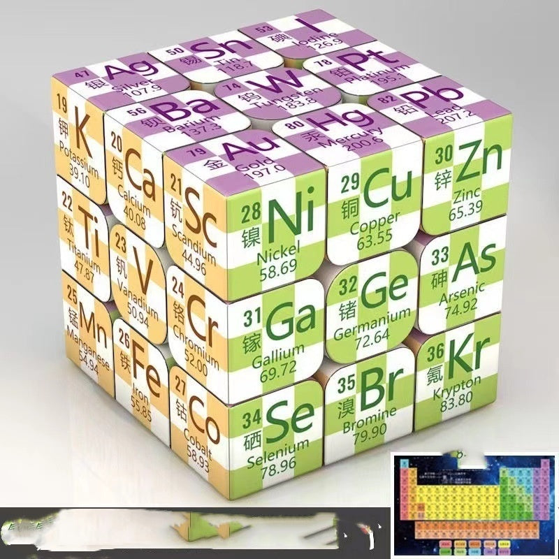 Chemical Elements Junior High School Mathematics Physics Peripheral Puzzle Third-order Rubik's Cube