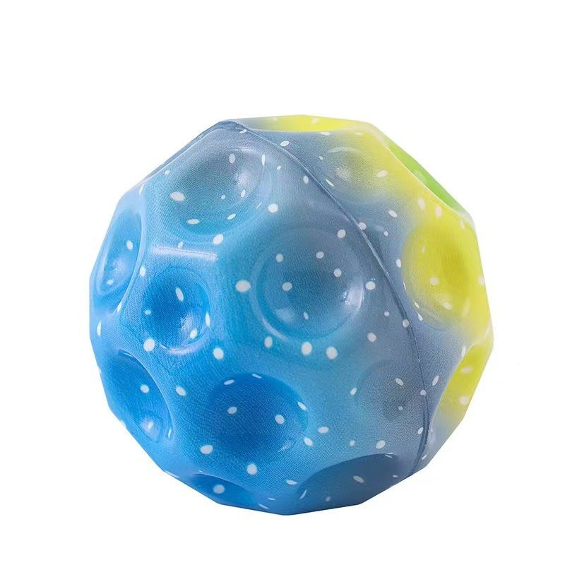 Colorful Hole Ball Soft Bouncy Ball Anti-fall Moon Shape Porous Bouncy Ball Kids Indoor Toys Ergonomic Design Elastic Ball