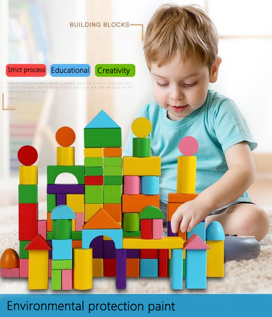 Montessori Wooden Vertical Building Blocks – STEM Learning & Creative Play