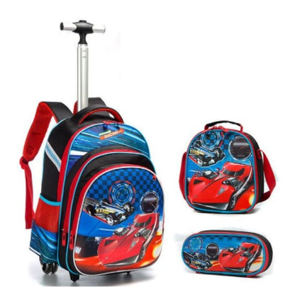 3-Piece Trolley Backpack Set for Kids | Waterproof & Durable School Bags