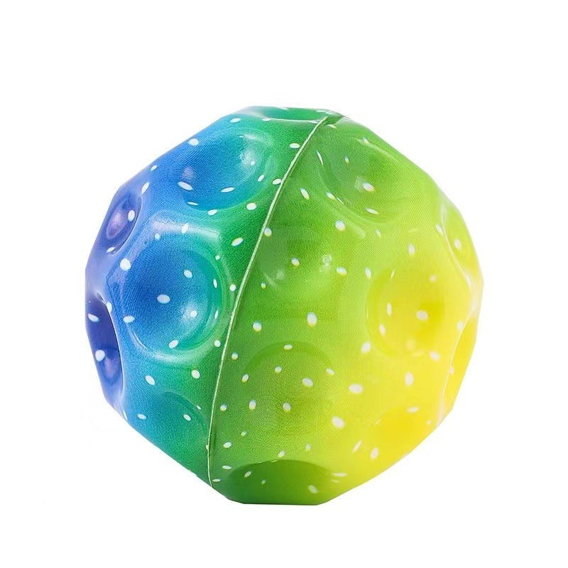 Colorful Hole Ball Soft Bouncy Ball Anti-fall Moon Shape Porous Bouncy Ball Kids Indoor Toys Ergonomic Design Elastic Ball