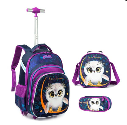 3-Piece Trolley Backpack Set for Kids | Waterproof & Durable School Bags