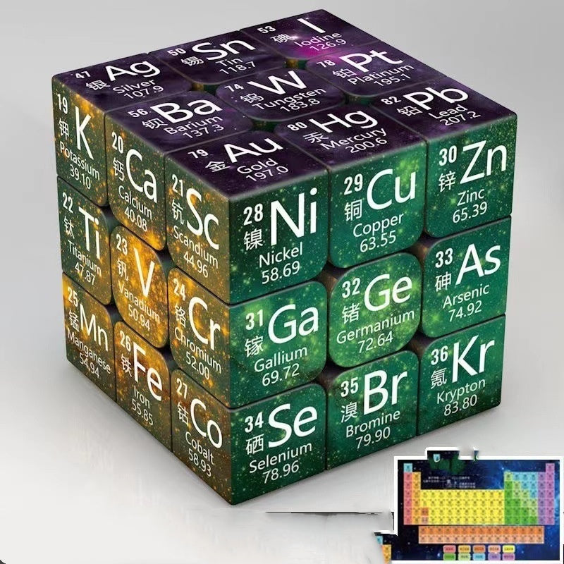 Chemical Elements Junior High School Mathematics Physics Peripheral Puzzle Third-order Rubik's Cube